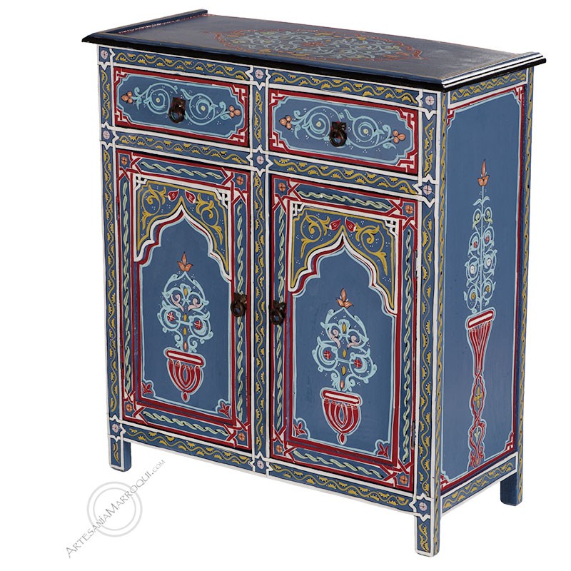 Cómodas y aparadoresAparador de dos puertas color azul Majorelle