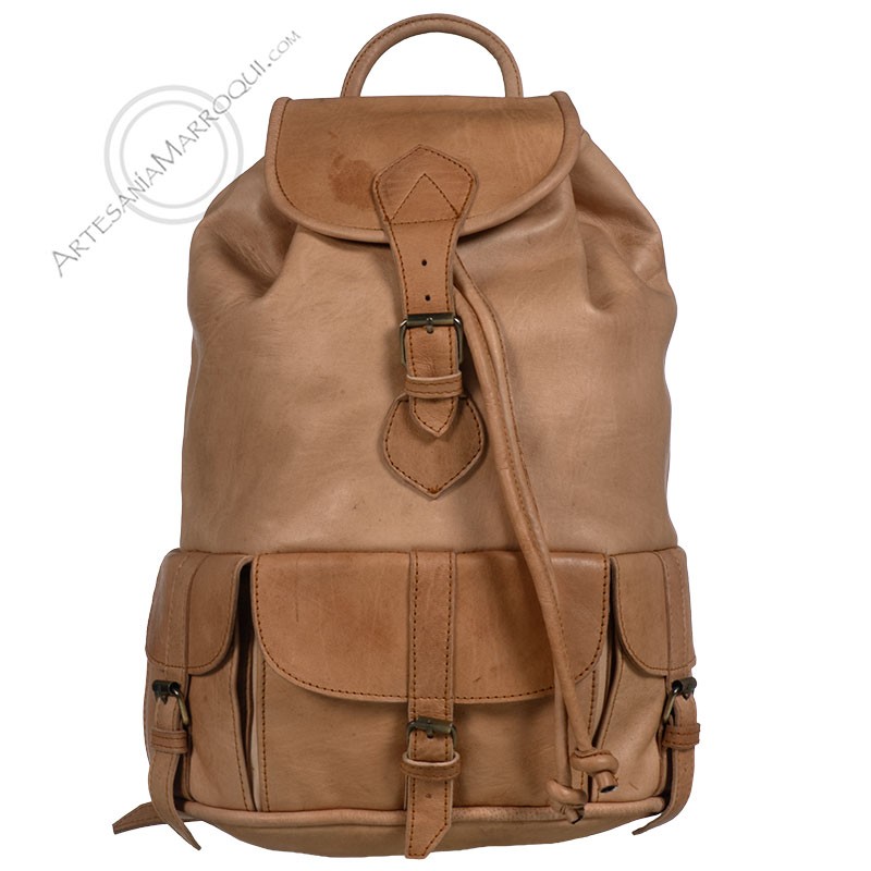 Mochilas de cueroMochila de cuero grande camel