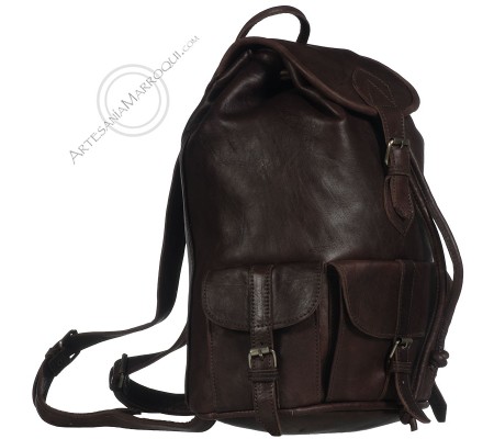 Mochilas de cueroMochila de cuero grande oscura