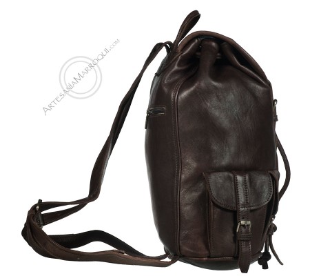 Mochilas de cueroMochila de cuero grande oscura