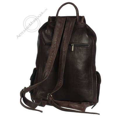 Mochilas de cueroMochila de cuero grande oscura