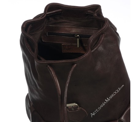 Mochilas de cueroMochila de cuero grande oscura