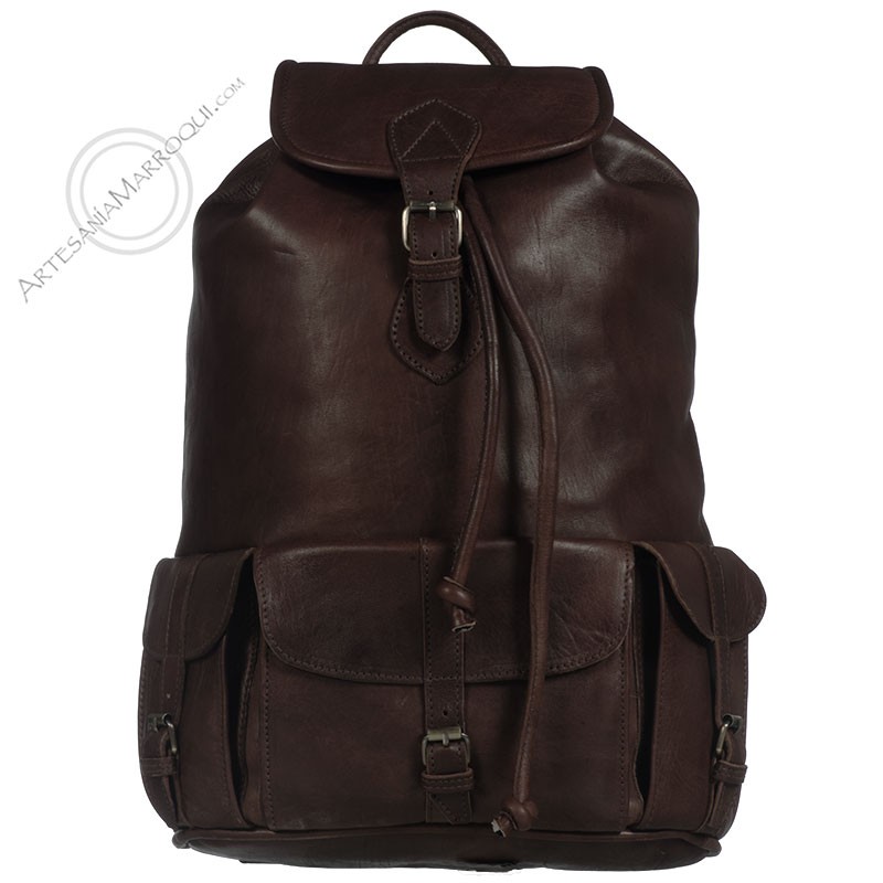 Mochilas de cueroMochila de cuero extra grande oscura