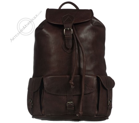 Mochilas de cueroMochila de cuero extra grande oscura