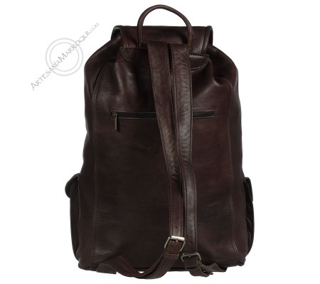 Mochilas de cueroMochila de cuero extra grande oscura