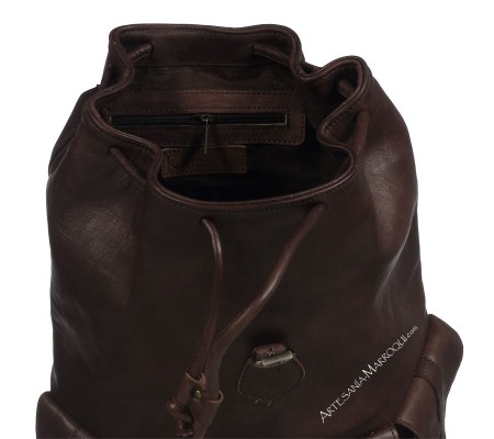 Mochilas de cueroMochila de cuero extra grande oscura