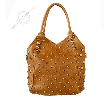 Sac Bab Doukala en cuir couleur camel