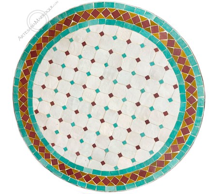 Mosaic table 70 cm green and brown