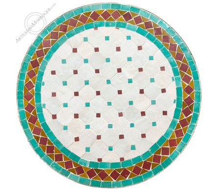 Mosaic table 60 cm green and brown