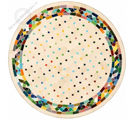 Mesa mosaico 90 cm multicolor