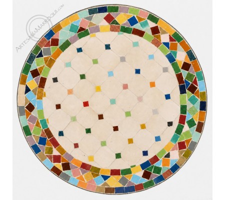 Zellige mosaic table 50 cm multicolor