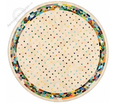 Zellige mosaic table 120 cm multicolor