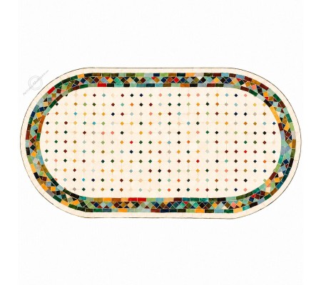 Mosaic table 150x80 cm oval multicolor