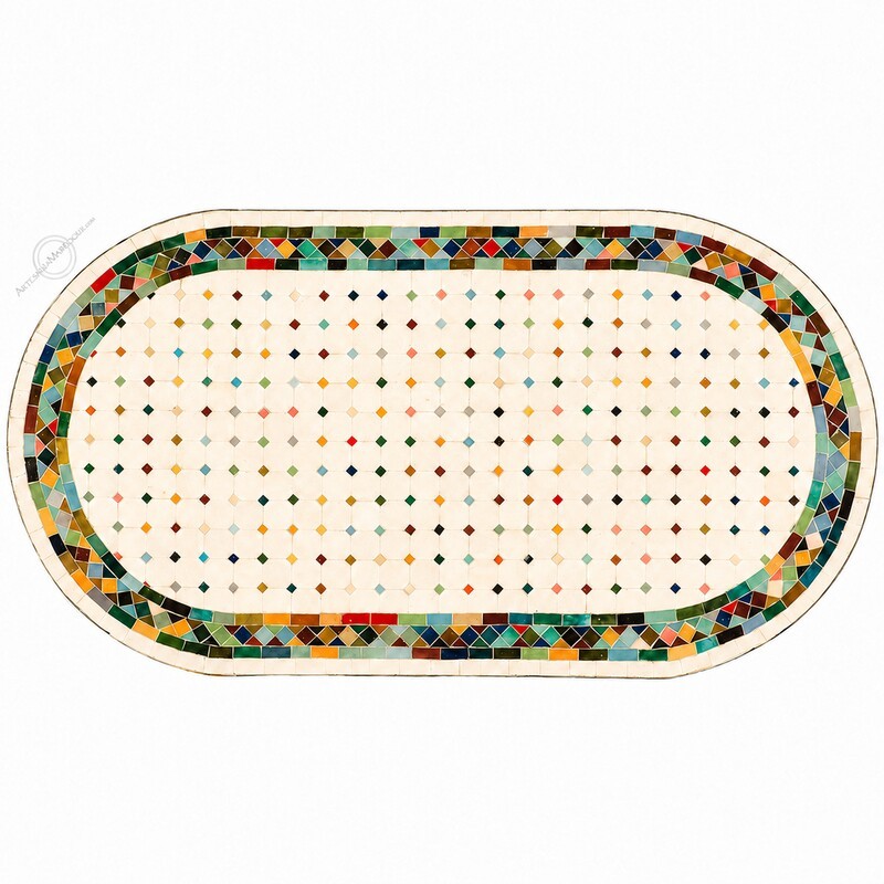 Mesas mosaicoMesa mosaico 150x80 cm oval multicolor