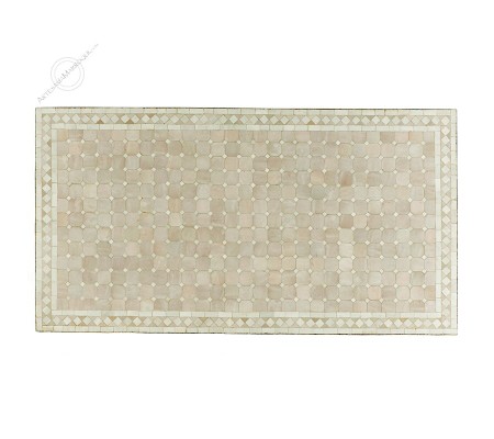 Mosaic table 150x80 cm beige and white