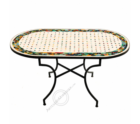 Mesas mosaicoMesa mosaico 150x80 cm oval multicolor