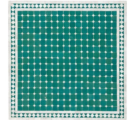 100x100cm turquoise and white mosaic table