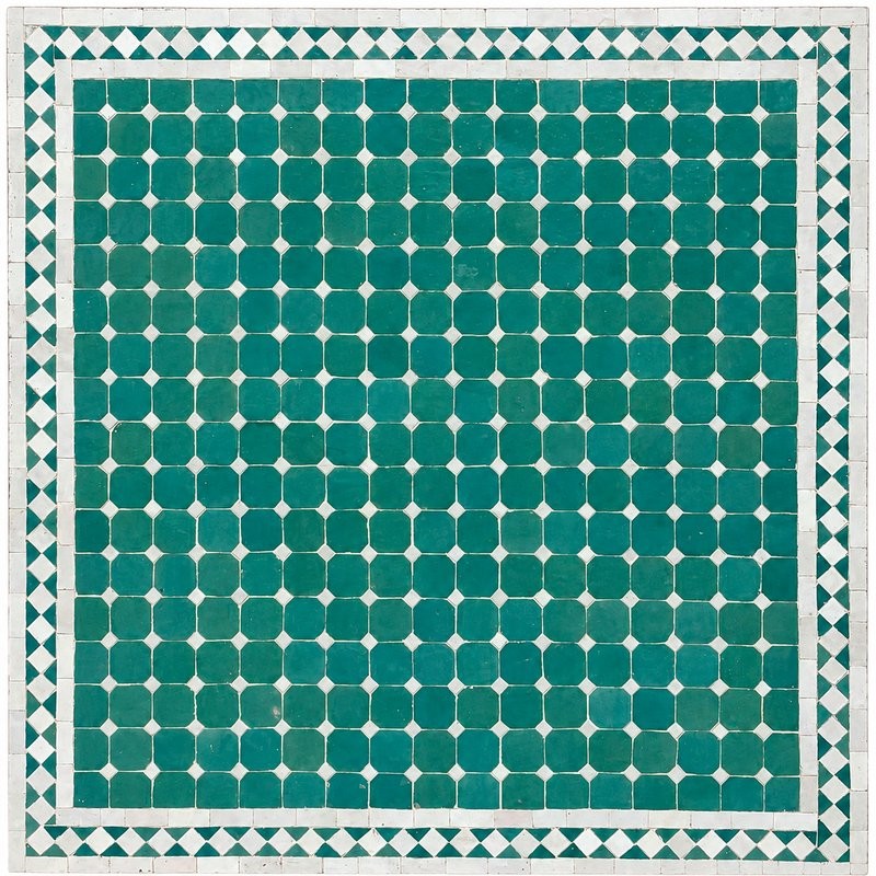 Mesas mosaicoMesa mosaico 100x100cm turquesa y blanco