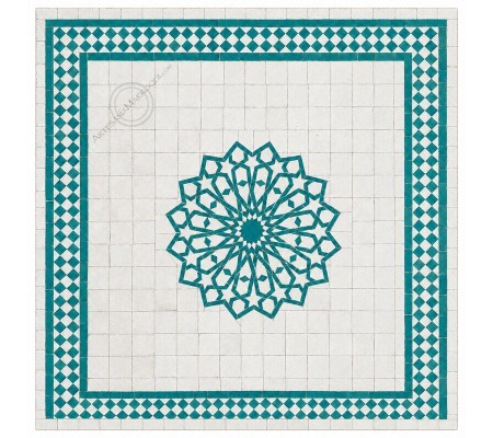 Mesas mosaicoMesa mosaico 100x100cm estrella turquesa y blanco