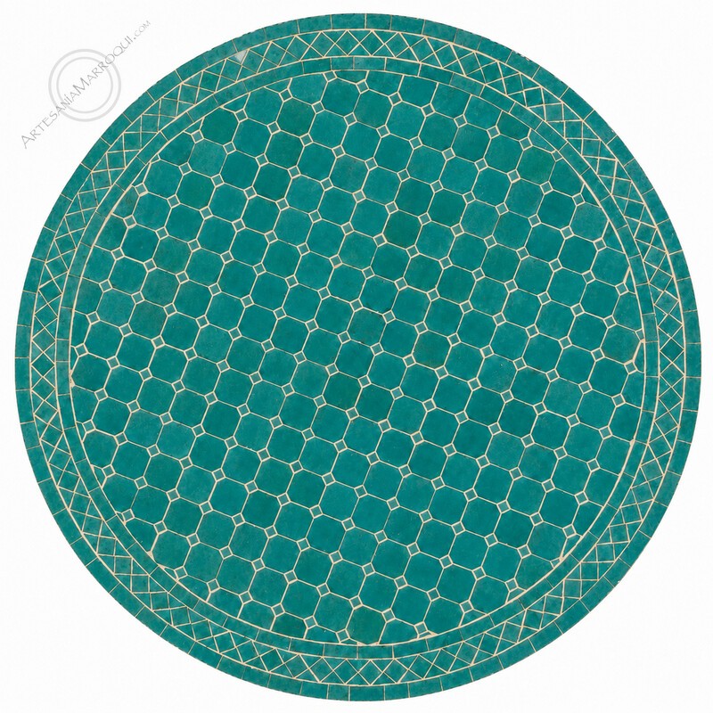 Mesas mosaicoMesa mosaico 120 cm turquesa