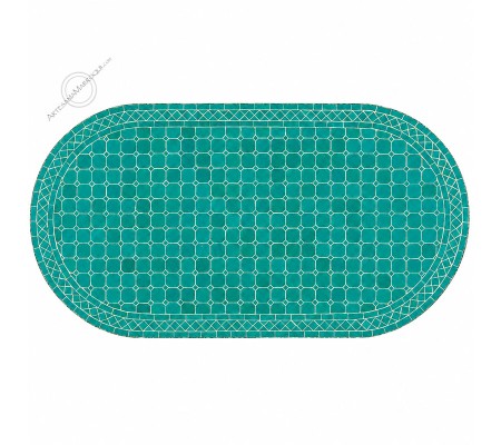 Mosaic table 150x80 cm oval turquoise