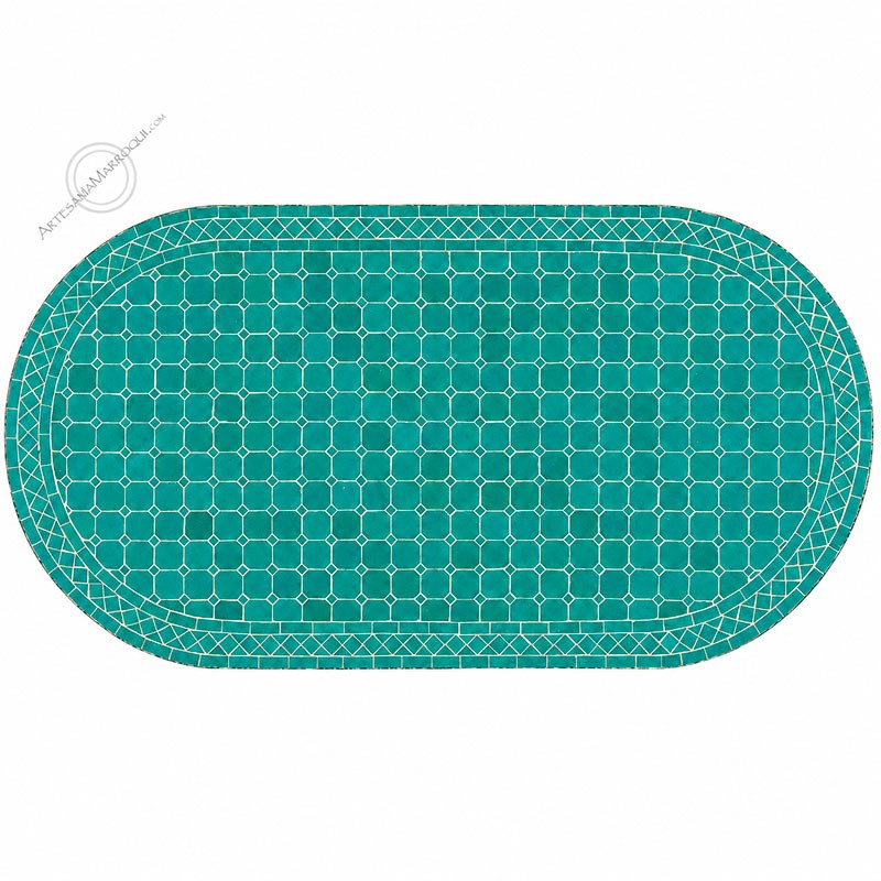 Mesas mosaicoMesa mosaico 150x80 cm oval turquesa
