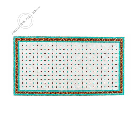 Mesa mosaico 150x80 cm verde y marrón