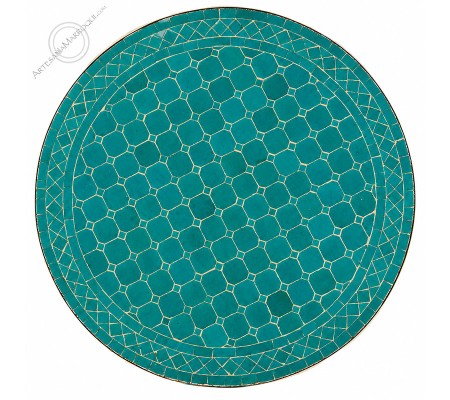 Table mosaïque 80 cm turquoise