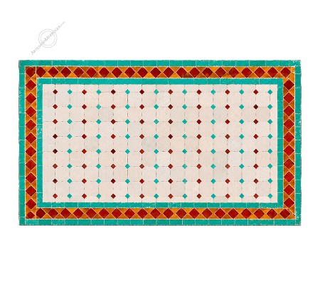 Mosaic table 120x70 cm green and brown
