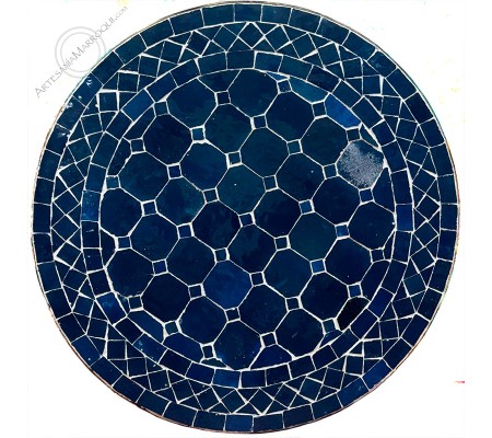Table mosaïque 50 cm bleue