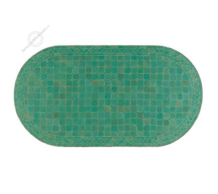 Mosaic table 150x80 cm oval turquoise