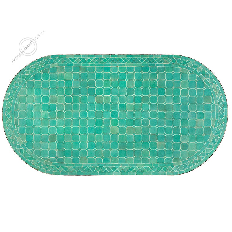 Mesas mosaicoMesa mosaico 150x80 cm oval turquesa