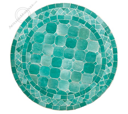 Table en mosaïque turquoise de 50 cm