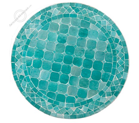 Table en mosaïque turquoise, 60 cm