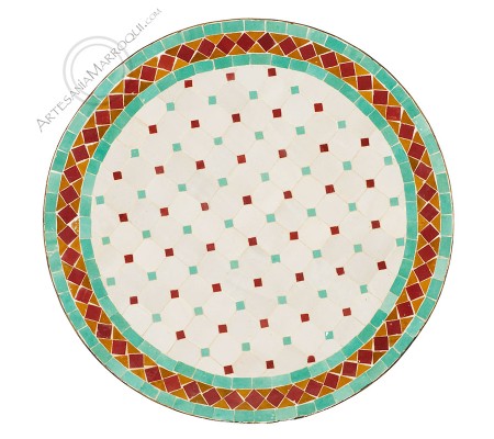 Mosaic table 70 cm green and brown