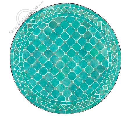 Table mosaïque 70 cm turquoise