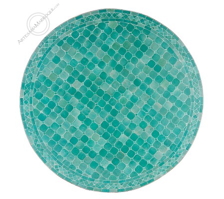 Table mosaïque 120 cm turquoise
