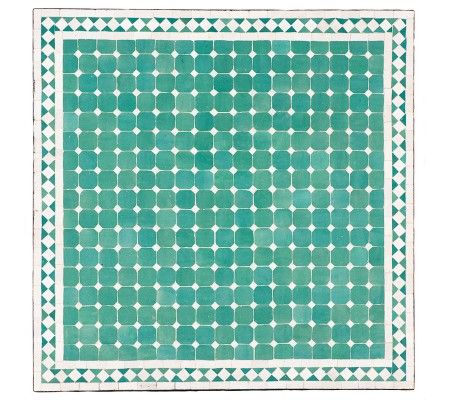100x100cm turquoise and white mosaic table