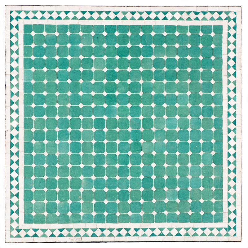 Mesas mosaicoMesa mosaico 100x100cm turquesa y blanco