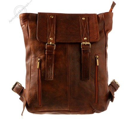 Dark leather backpack Ibrahim