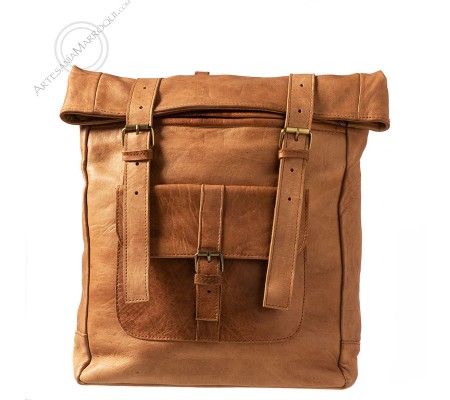 Camel Leather Backpack Khalid