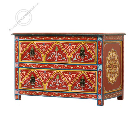 Red low cabinet 75 cm