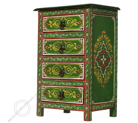 Fez green drawer table