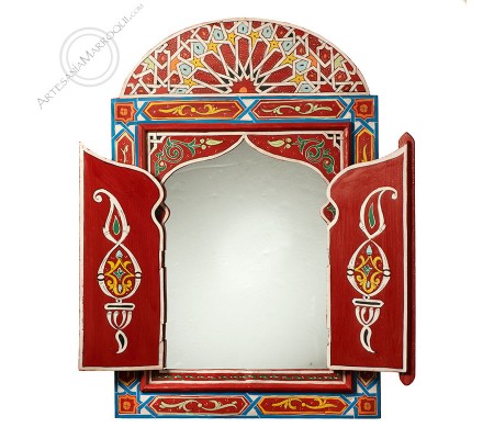 Miroir arabe 060x90 cm bleu rouge