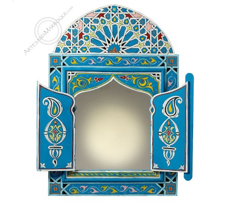 Miroir arabe 060x90 cm bleu