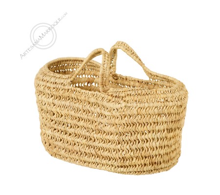 Palm basket with handles